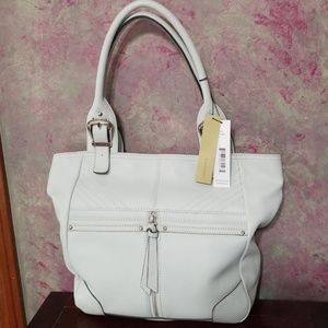 B. Makowsky leather grey tote